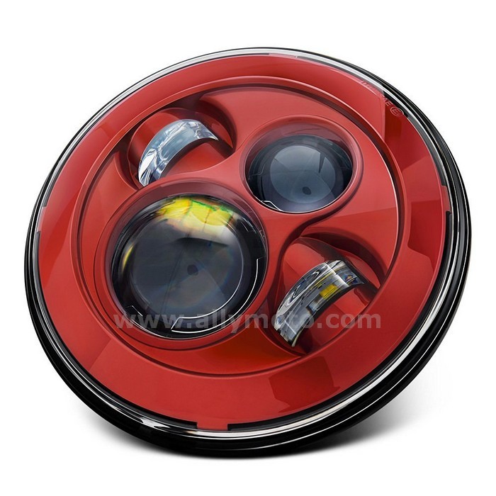 154 7 Inch Led Projector Daymaker Colorful Headlight Harley Street Glide Softail Flhx Touring@4